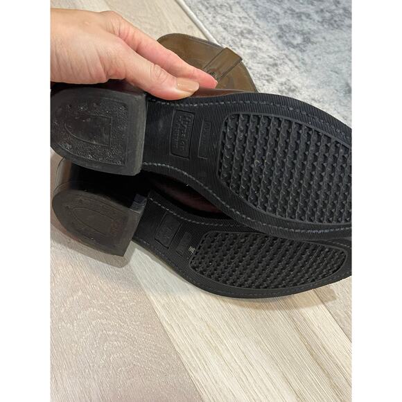 Avonite Western Boots Men 8 Women 9.5 Brown Hypalon  Oiled Leather Cowboy Rodeo - Picture 6 of 9